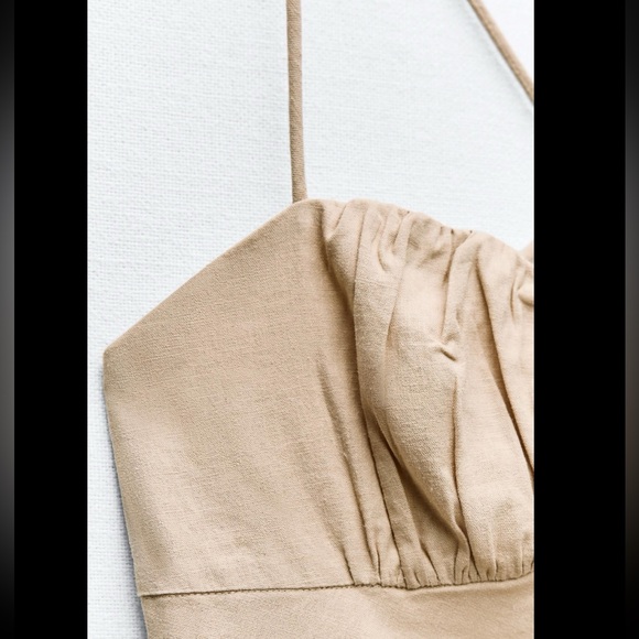 LINEN BLEND MIDI DRESS - Picture 6 of 8